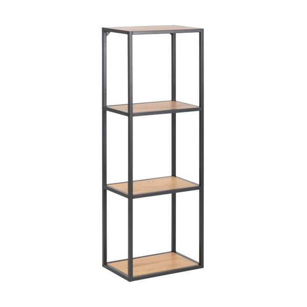 Crna/u prirodnoj boji zidna polica u dekoru hrasta 37x108 cm Seaford – Actona-image-2