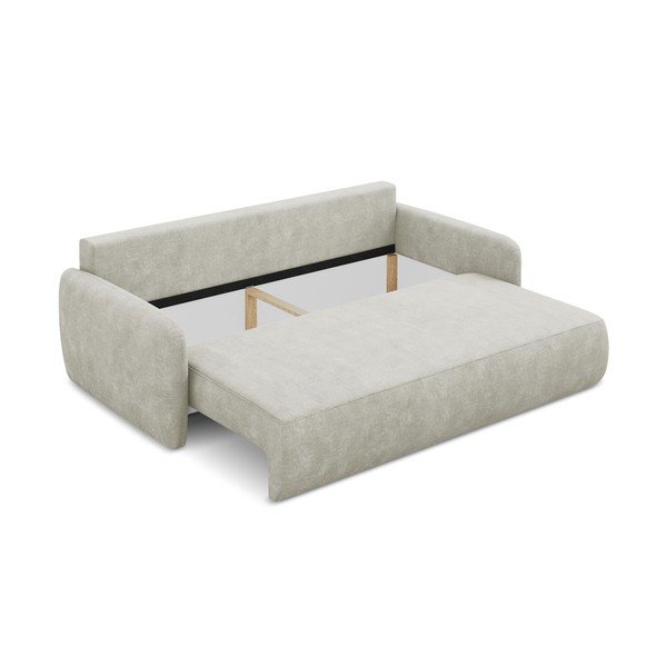 Krem sklopiva/s prostorom za pohranu sofa od šenila 218 cm Lilo – Makamii-image-3