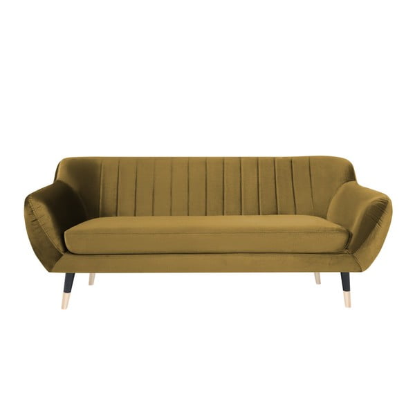 Senf žuta sofa s crnim nogama Mazzini Sofas Benito, 188 cm