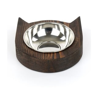 Metalna zdjela za ljubimce s drvenim postoljem Kate Louise Cat