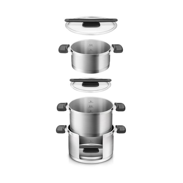 Set posuđa od nehrđajućeg čelika 6 kom Compact - Tescoma-image-2