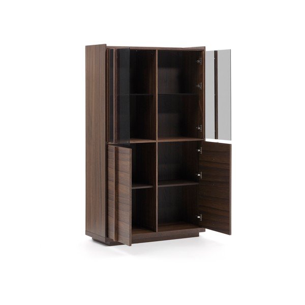 Smeđa vitrina u dekoru oraha 100x170x40 cm Onix – Kave Home-image-3