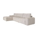 Bež sklopiva/s prostorom za odlaganje kutna garnitura (s lijevim kutom) Lulu – Miuform