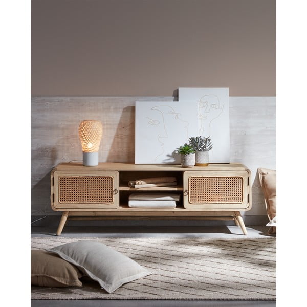 TV komoda od masivne indijske lipe u prirodnoj boji 150x50 cm Nalu – Kave Home-image-1