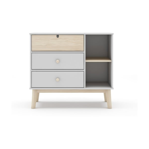 Bijela niska dječja komoda 90x40 cm Estefania – Marckeric