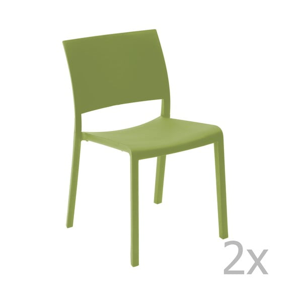Set od 2 zelene vrtne blagovaonske stolice Resol Fiona
