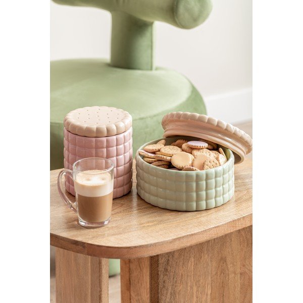 Svijetlo ružičasta dekorativna keramička kutija za pohranu ø 14x15 cm Biscuit Box – PT LIVING-image-1