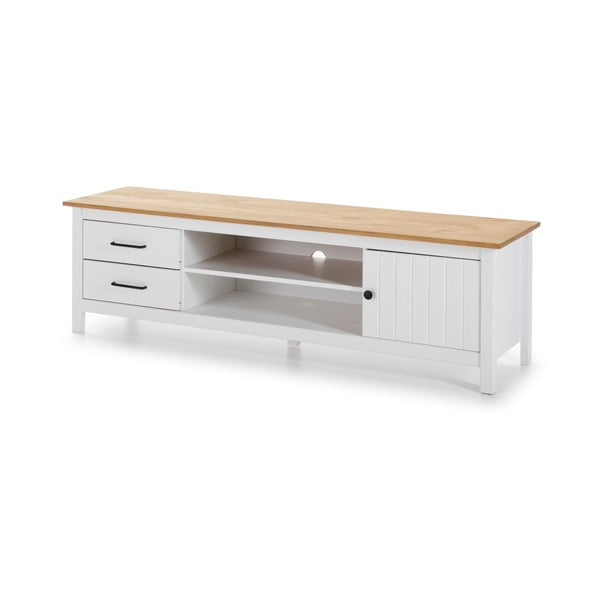Bijela TV komoda od masivnog bora 158x47 cm Miranda – Marckeric-image-3