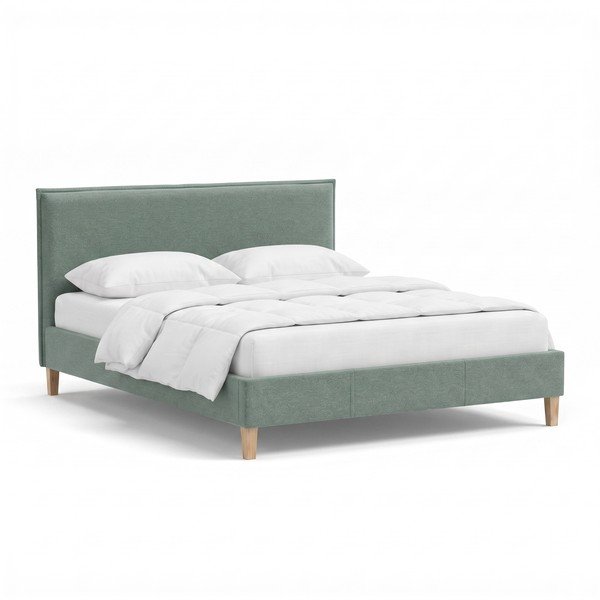 Zeleni tapecirani bračni krevet s podnicom 180x200 cm Tina – Ropez