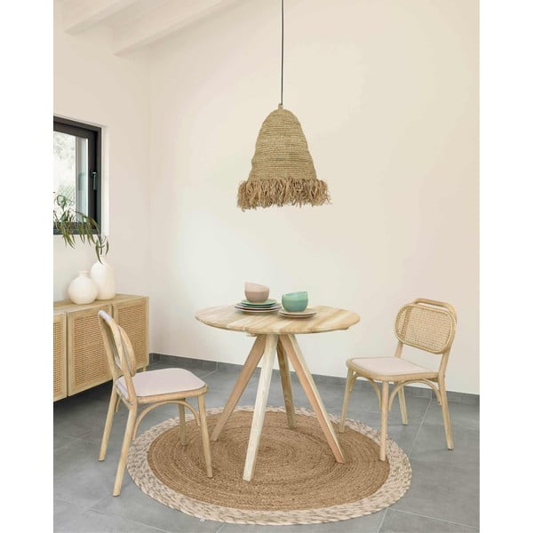 Blagovaonska stolica od punog hrasta u prirodnoj boji Doriane – Kave Home-image-1