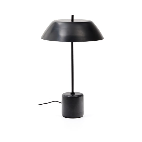 Crna mramorna stolna lampa s metalnim sjenilom (visina 58 cm) Sayra – Kave Home