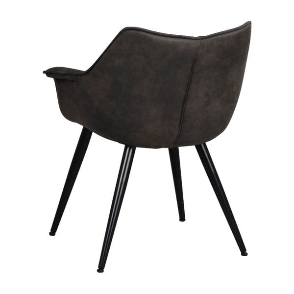 Crna stolica s crnim metalnom bazom Rowico Echo-image-3