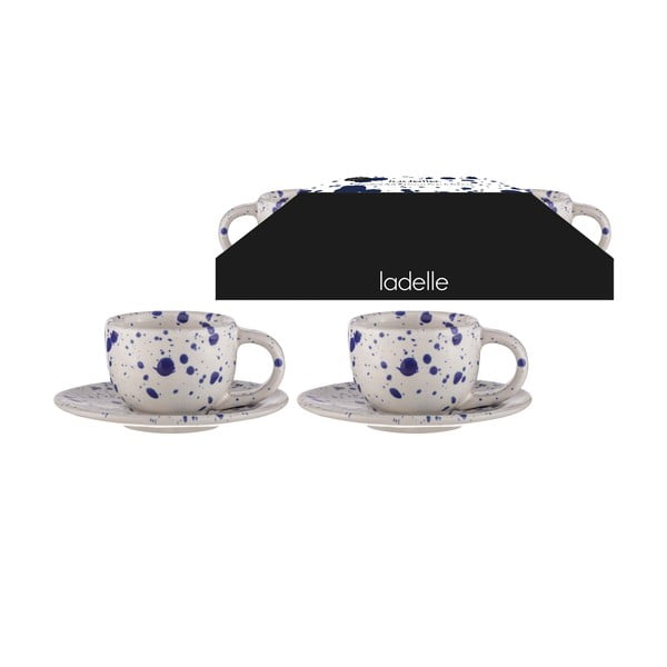 Bijelo-plave šalice u setu 2 kom za espresso od kamenine 100 ml Carnival – Ladelle-image-2