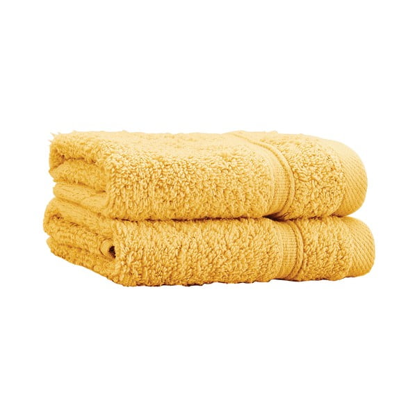 Žuti  pamučni ručnici u setu 2 kom od frotira 30x30 cm Zero Twist – Catherine Lansfield