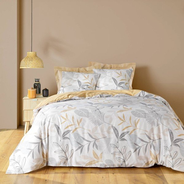 Žuta /bijela posteljina za bračni krevet/za produženi krevet 240x220 cm Kimberly – douceur d'intérieur-image-1