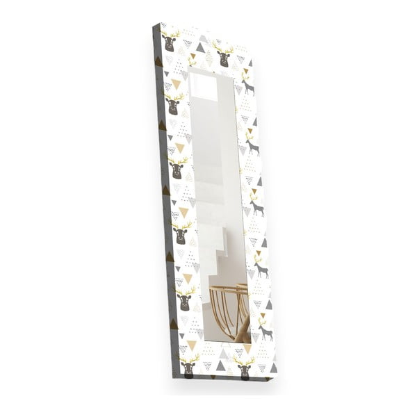 Zidno ogledalo s drvenim okvirom 40x120 cm - Wallity