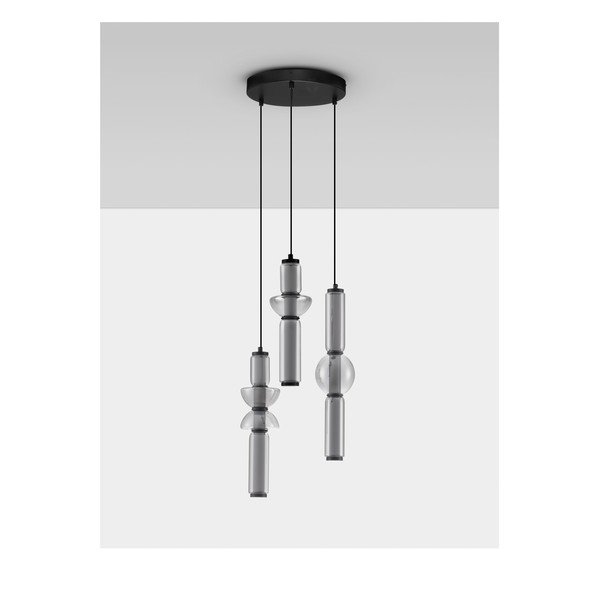 Siva staklena LED viseća svjetiljka s mogućnosti zatamnjivanja ø 38 cm Ulon – Nova Luce-image-3
