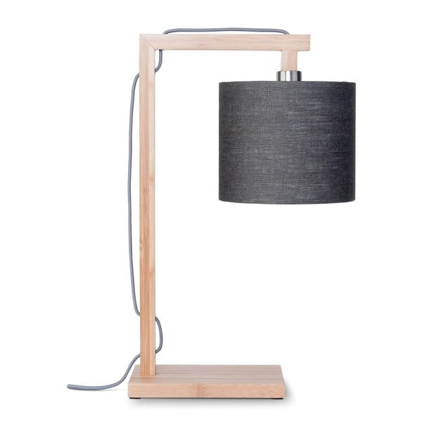 Stolna lampa s tamno sivim sjenilom i Good &amp; Mojo Himalaya bambusovom konstrukcijom