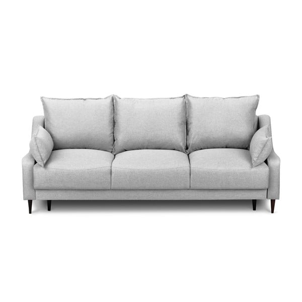 Svijetlo sivi kauč na razvlačenje s prostorom za odlaganje Mazzini Sofas Ancolie, 215 cm