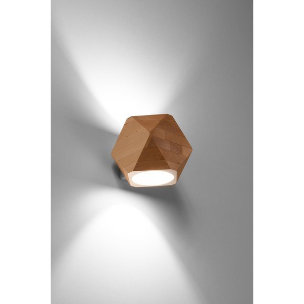 Zidna lampa od masivnog drveta u prirodnoj boji Vige – Sollux-image-1