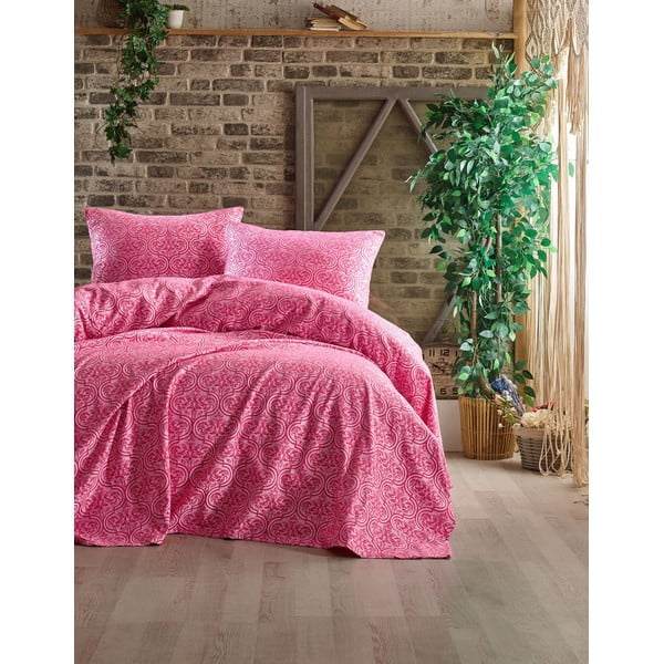 Set prekrivača i 2 jastučnice EnLora Home Leonar Fuchsia, 240 x 220 cm