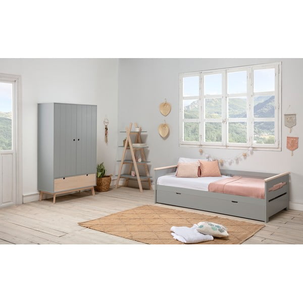 Sivi dječji ormar s nogama od borovog drva Marckeric Kiara-image-1