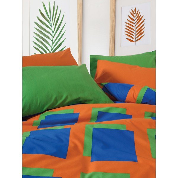 Posteljina za bračni krevet/za produženi krevet od renforce pamuka s uključenom plahtom/4-dijelna 200x220 cm Venus – Mijolnir-image-3