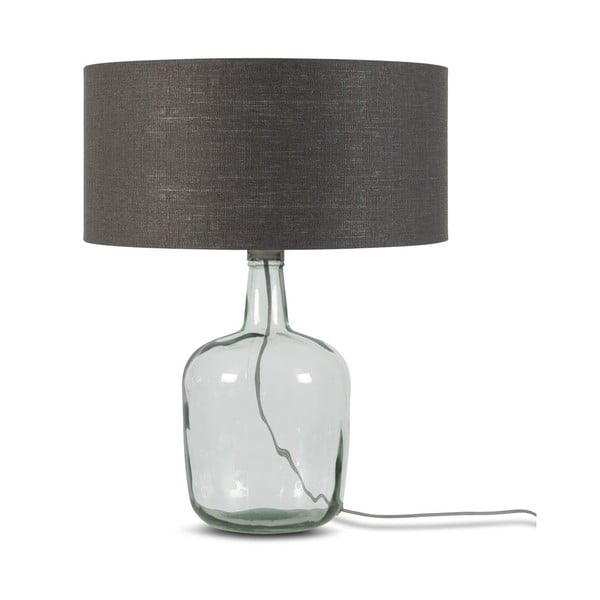 Stolna lampa s tamnosivim sjenilom i konstrukcijom od recikliranog stakla Good &amp; Mojo Murano, ⌀ 47 cm