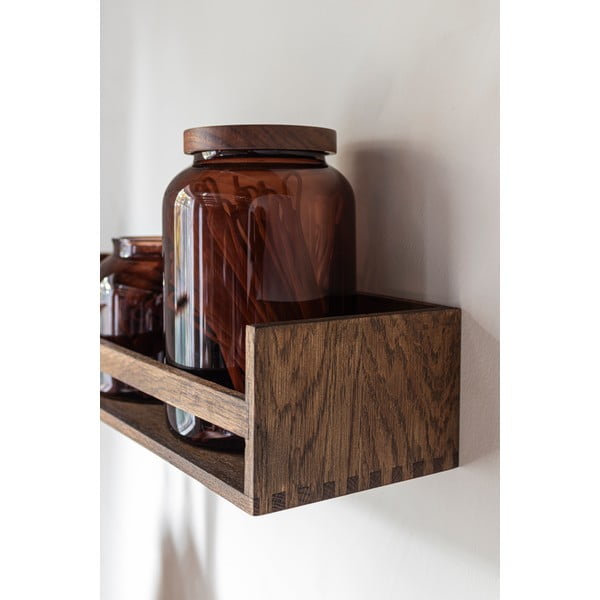 Smeđa zidna vješalica od punog hrasta s policom 60 cm Showcase – Mette Ditmer Denmark-image-4