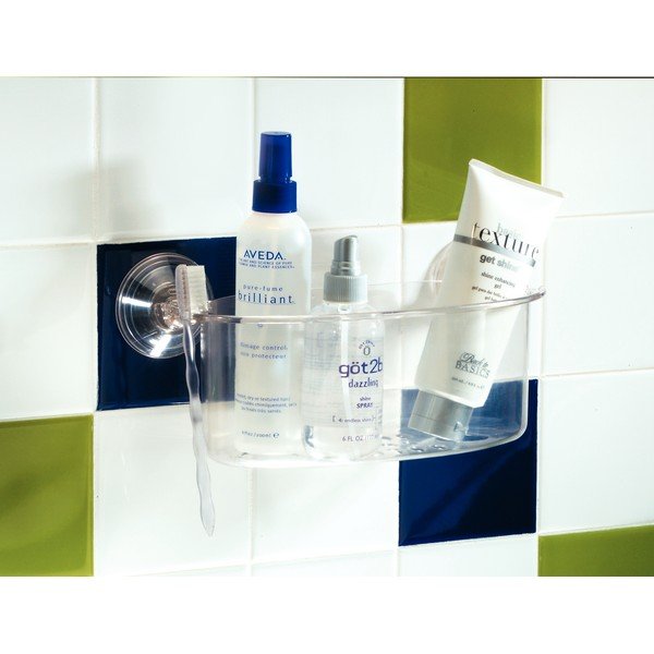 Prozirna Samostojeća košarica iDesign Suction Spa, dužina 30 cm-image-1