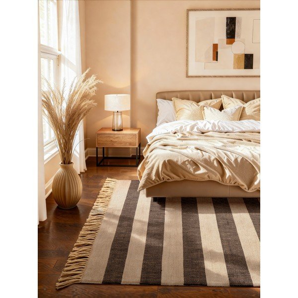 Crni/krem ručno rađen juten tepih 120x170 cm Playa – Hanse Home-image-1