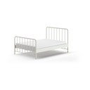 Bijeli metalni bračni krevet s podnicom 140x200 cm BRONXX – Vipack