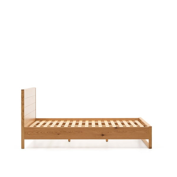 Bračni krevet od punog hrasta s podnicom 180x200 cm u prirodnoj boji Alguema – Kave Home-image-3