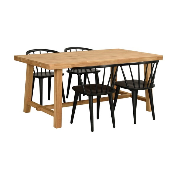 Blagovaonski stol od brušene hrastovine Rowico Brooklyn, 170 x 95 cm-image-4