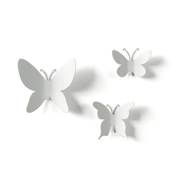 Set od 9 bijelih zidnih 3D dekoracija Umbra Butterflies-image-4