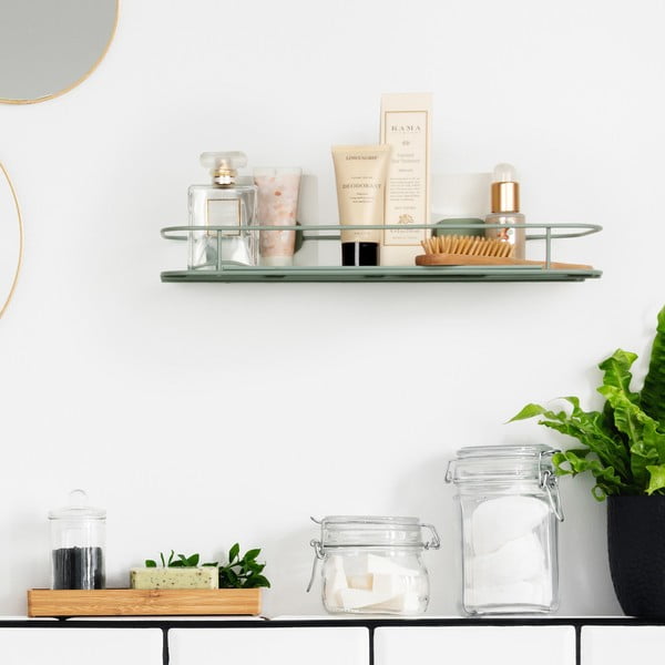 Mentol zelena metalna samoljepljiva kupaonska polica Grena – Compactor-image-1