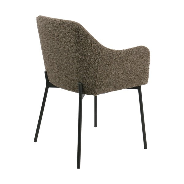 Smeđa podstavljena blagovaonska stolica s naslonima za ruke Melilla – House Nordic-image-4