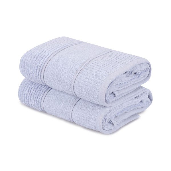 Svijetlo plavi pamučni ručnici u setu 2 kom od frotira 50x90 cm Daniela – Foutastic-image-2