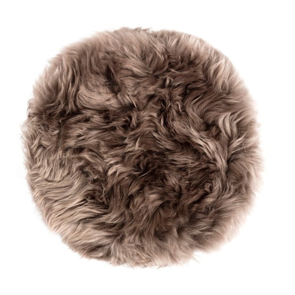 Smeđi jastuk za sjednje od ovčjeg krzna za Royal Dream Zeland Round stolice, ⌀ 35 cm