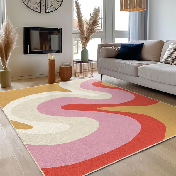 Žuti /ružičasti periv tepih 120x180 cm Raspberry Creamsicle – Mila Home-image-3
