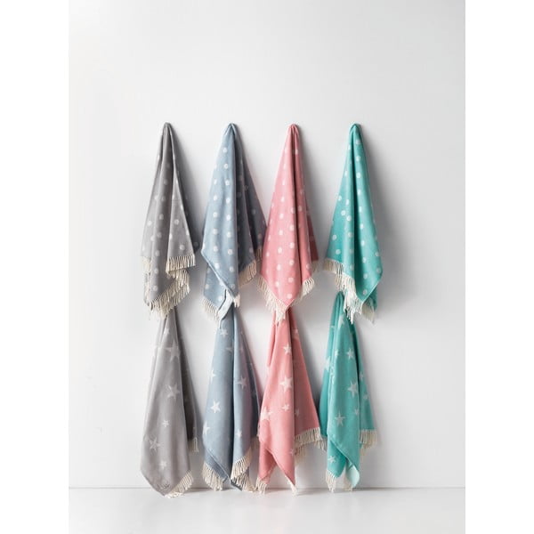 Pastelno plavi pokrivač s pamukom Euromant Stars, 140 x 160 cm-image-2