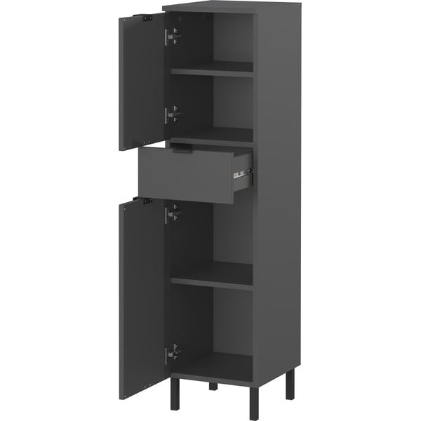 Antracitno sivi visok/uski kupaonski ormarić 30x120 cm Arcena – Germania-image-3