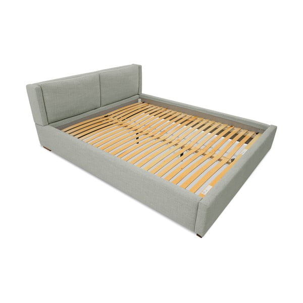 Sivi tapecirani bračni krevet s podnicom 160x200 cm Dreamer – Scandic-image-4