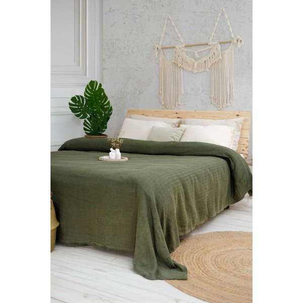 Kaki zeleni prekrivač 240x220 cm Marla  – Mijolnir