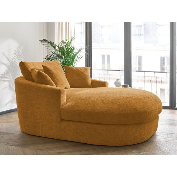 Žuta  fotelja od šenila Belem – Bobochic Paris-image-1