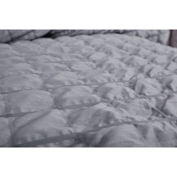 Crna/siva posteljina za krevet za jednu osobu od krepa 140x200 cm Naomi – My House-image-1