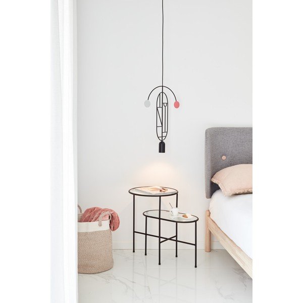 Crni pomoćni stolić sa staklenom pločom Teulat Nix-image-4