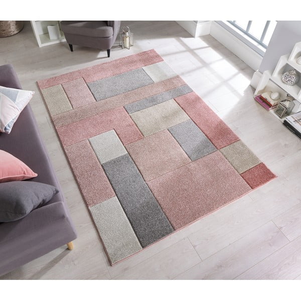 Ružičasto-sivi tepih Flair Rugs Cosmos, 80 x 150 cm-image-1