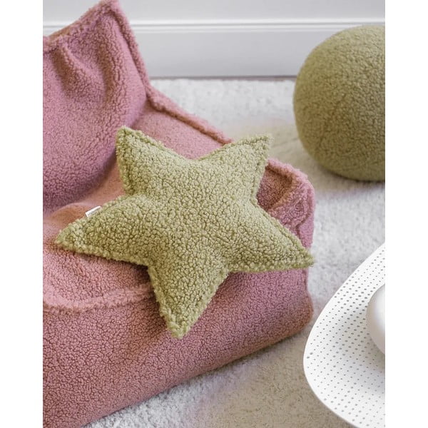 Zeleni dječji jastuk za sjedenje od bouclé tkanine Star – Wigiwama-image-2