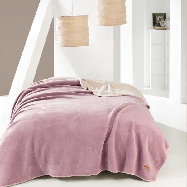 Roza deka za krevet za jednu osobu Josy, 150 x 200 cm